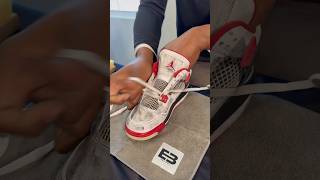 Cleaning Fire Red Jordan 4 🔥 jordan4 ebkicks [upl. by Devehcoy368]