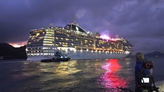 MSC Fantasia saindo de Santos 24112022  Navio da Mix Festival On Board [upl. by Lletnahc]