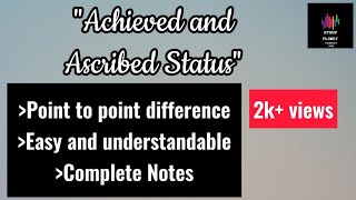 Achieved And Ascribed Status In UrduHindi [upl. by Akins]