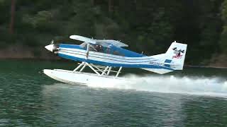 Turbine Moose Seaplane at Dworshak Reservoir Testing MT 4Blade Propeller [upl. by Siuqaj]