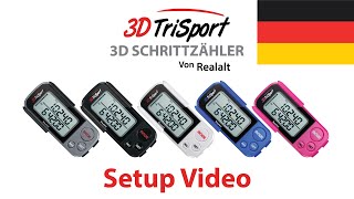 Einstellung des 3DTriSportPedometer Schrittzähler von Realalt Deutsche [upl. by Ileane]