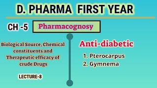 AntidiabeticCH5L8PharmacognosyDPharm First year [upl. by Redep]