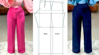 HOW TO MAKE WOMEN TROUSER with pocket  PANT PATTERN DRAFTING  FEMALE TROUSER [upl. by Goeselt]