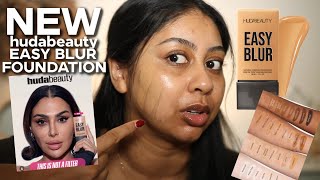 IS THE NEW HUDA BEAUTY EASY BLUR FOUNDATION WORTH BUYING 10HR WEAR TEST [upl. by Gaye]