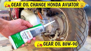 How To Change Gear Oil Honda Aviator  At Home  Castrol Scooter Gear Oil 80w90 [upl. by Alikat]