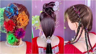 Super easy updo hairstyle for greasy hair  Two pigtails into one messy bun [upl. by Kafka705]