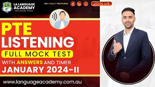 PTE Listening Full Mock Test with Answers  January 2024II  Language Academy PTE NAATI amp IELTS [upl. by Judah]