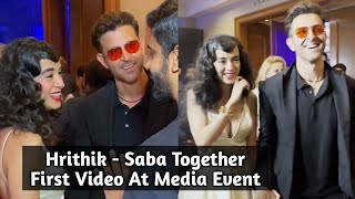 Hrithik Roshan With GF Saba Azad First Official Video At Media Event [upl. by Lauralee360]