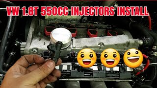 Vw 18t jetta 18t gti 18t audi 18t 550cc injectors installupgrade [upl. by Ahsenyt495]