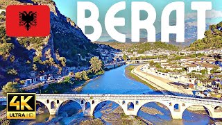 Berat Albania 4K  Drone Aerial View Citadel of Berat Castle and Historical Old Town [upl. by Aienahs]