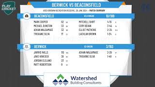 Dandenong District Cricket Association  Turf 1  Round 11  Berwick v Beaconsfield  Day 2 [upl. by Nioe]