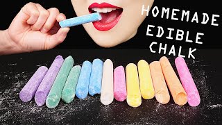 ASMR RAINBOW EDIBLE CHALK HOMEMADE FOOD PRANK CHOCOLATE EATING SOUNDS MUKBANG SCHOOL SUPPLIES 먹방 [upl. by Jutta]