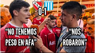 REACCIÓN CON LOS HINCHAS  INDEPENDIENTE 0  1 RACING [upl. by Haneehs130]