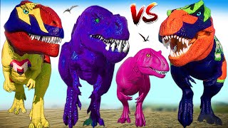 Magneto Carnotaurus amp Giganotosaurus Vs Spinosaurus TREX Jurassic World Evolution 2 Dinosaurs Fight [upl. by Ynnal]