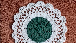 Crochet christmas placemat crochet table mat tutorial crochet tutorial christmas [upl. by Cannell]