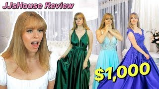 TRYING ON JJsHOUSE PROM DRESSES  HIT OR MISS [upl. by Haiacim]