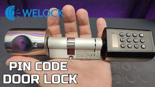 WELOCK Smart Lock PCB41 Keypad Door Lock Cylinder with PIN code [upl. by Eelrihs]