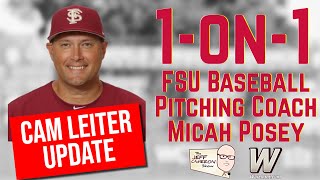 FSU Baseball  Cam Leiter INJURY UPDATE  FSU Pitching Coach Micah Posey  Florida State Sports fsu [upl. by Ytinav]