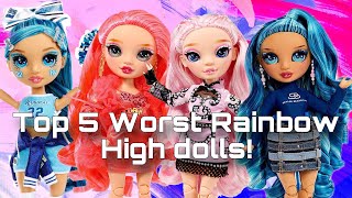 RANKING MY TOP 5 LEAST FAVORITE RAINBOW HIGH DOLLS as of November 2023  Tier lists with Lizzie [upl. by Neukam333]