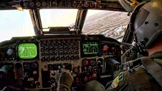 B52 Bomber Landing • InFlight Cockpit Video [upl. by Adnarram]