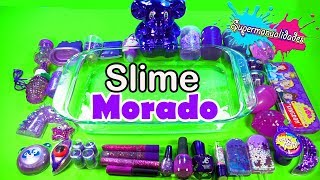 Mezclando todo Morado en Slime Agregando cosas Random  Supermanualidades [upl. by Janerich]