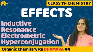 GOC Class 11  Inductive effect  Resonance  Electromeric  Hyperconjugation  CBSE NEET JEE [upl. by Sidnac825]