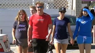 X17 EXCLUSIVE  Ironman Gordon Ramsay Spends Time With The Family In Malibu [upl. by Gnus83]