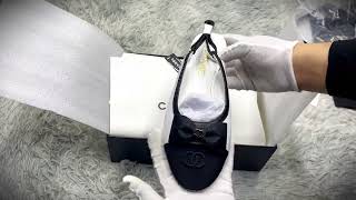 2024 Christmas Gift Real VS Fake Chanel Lambskin amp Grosgrain Slingbacks unboxing checking [upl. by Aifos]