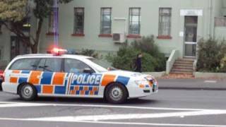 Police Cars Responding to Bike v Bus Accident Pitt St amp K Rd 23 Apr 09 [upl. by Hsur]