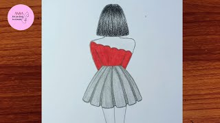 Very easy girl drawing  drawing for beginners  girl drawing step by step [upl. by Getraer]