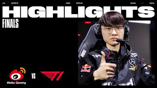 WBG vs T1  FULL DAY HIGHLIGHTS  The Finals  Worlds 2023 [upl. by Dougal]