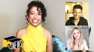 Liza Koshy Sabrina Carpenter amp Jordan Fisher Talk Work It  MTV News [upl. by Latsyrhk336]