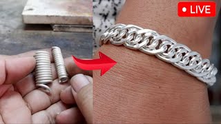 Wow heres how to make a popular silver bracelet 🔥🔨 silver jewellry gold viral video jewelry [upl. by Apollus]