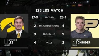 125 LBS 1 Spencer Lee Iowa vs 2 Devin Schroder Purdue  2020 B1G Wrestling Championships [upl. by Mitzl380]