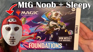 Magic The Gathering noob opens a Foundations Bundle while tired  MtG [upl. by Gerge]