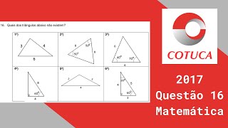 Matemática Cotuca 2017  Questão 16  Vestibulinho [upl. by Torray]