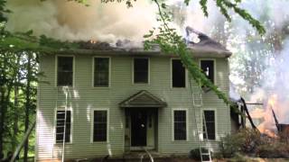 Golden Retriever rescued from 2alarm fire in Chester County [upl. by Asillim]