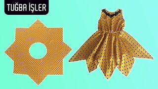 Very Easy Handkerchief Hem Dress Cutting and Sewing 100 Profitable Project  Tuğba İşler [upl. by Moyers]