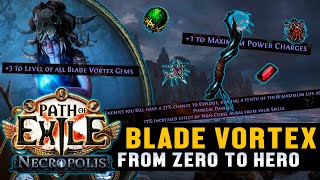 From Zero to Hero  Cold Blade Vortex  HUGE Upgrades  Part 2  Necropolis  Path of Exile 324 [upl. by Amarette87]