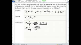 Leistung bei Drehstrom Beispiel [upl. by Kred482]