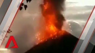 Indonesia’s Mount Anak Krakatoa volcano erupts [upl. by Rise]