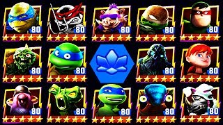 TMNT Legends  All Max Level 80 Spirit Class Characters [upl. by Eltsirhc]