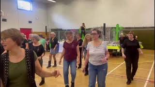 Listen To My Heart  Line Dance Demonstration with Maggie Gallagher in France [upl. by Araiet]