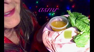 Quiet 🎧Late Night Ramble Mortadella lettuce wraps cold cuts eating like a crazy woman ASMR [upl. by Sirtaeb]