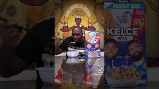 Snack gawwwd tries New Kelce Brothers cereal youtubeshortsfunnyyoutube cereal shorts subscribe [upl. by Ennaylil]