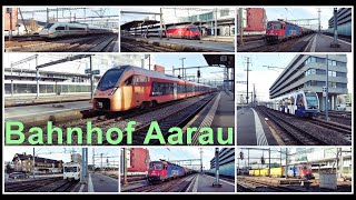 Zugsichtungen beim Bahnhof Aarau Kanton Aargau Schweiz 2023 [upl. by Kama915]