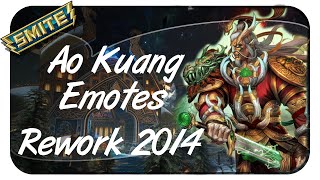 Smite  New Ao Kuang Emotes  Rework 2014 Moebius Gaming [upl. by Saffier]