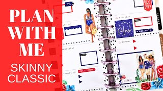 PLAN WITH ME  SKINNY CLASSIC Happy Planner  Fourth of July  Rongrong [upl. by Ttimme358]