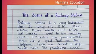 Essay on The Scene at A Railway Station in English  Railway Station long essay  Essay in 200 words [upl. by Tuck]