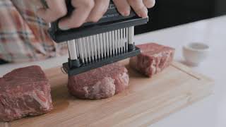 📢 How to use XSpecial Meat Tenderizer Tool 48 Blades Stainless Steel [upl. by Anitroc452]